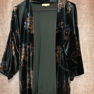 LOFT Velvet Floral Kimono Top